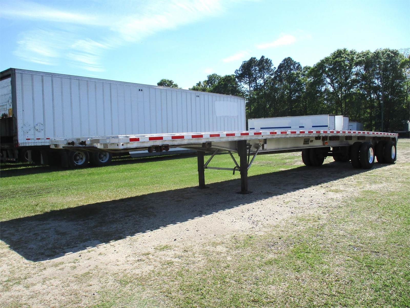 2013 East 48x102 Aluminum Flatbed Trailer - Air Ride, Fixed Spread Axle