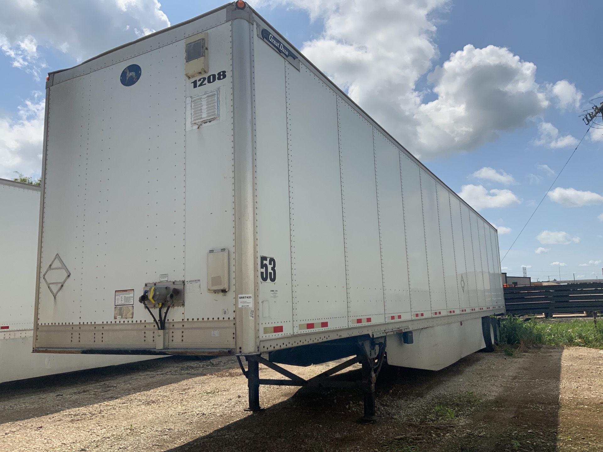 2012 Great Dane 53 ft T/A Van Trailer