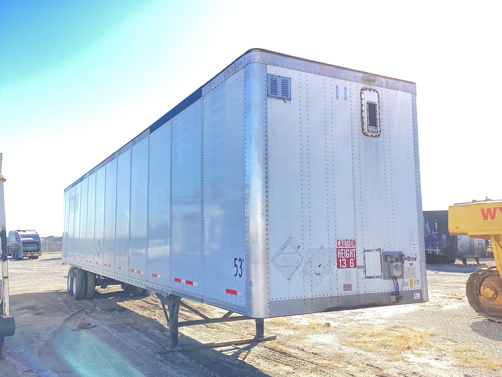 2012 Wabash DVCVHPC 53 ft x 102 in T/A Van Trailer